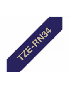 NASTRO IN TESS 12 MM ORO SU BLU 4M