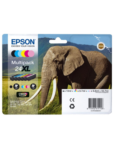 MULTIPACK 24XL 6PZ NERO E COLORI