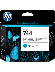 TESTINA HP 744 NERO FOTO CIANO