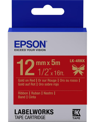 NASTRO LK-RKKK SATIN ORO ROSSO 12X5