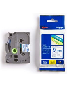 nastro blu su bianco Larghezza 9 mm