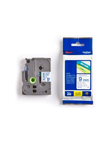 nastro blu su bianco Larghezza 9 mm