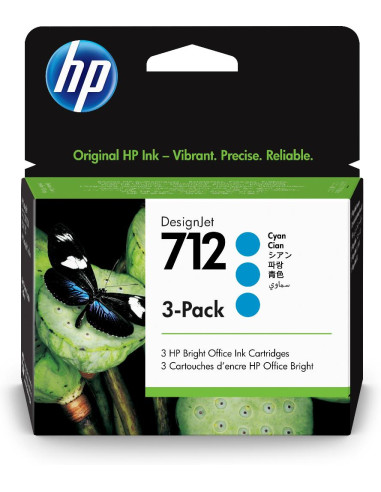 HP 712 3-PACK 29-ML CYAN DESIGN INK