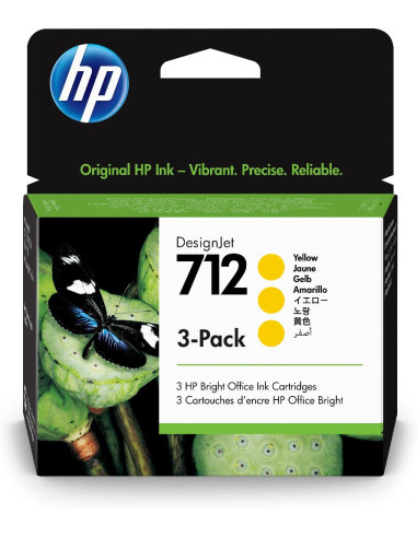 HP 712 3-PACK 29-ML YELLOW DESIGNJE