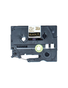 NASTRO TESSUTO ORO SU NERO  12 MM