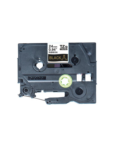 NASTRO TESSUTO ORO SU NERO  24 MM