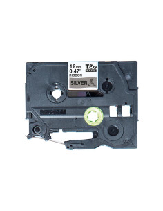 NASTRO TESSUTO NERO SU ARGENTO 12MM