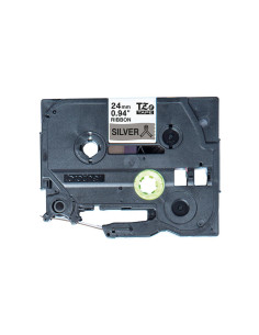 NASTRO TESSUTO NERO SU ARGENTO 24MM