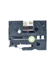 NASTRO TESSUTO ORO SU BLU 24 MM