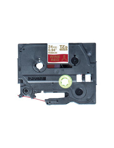 NASTRO TESSUTO ORO ROSSO SCURO 24MM