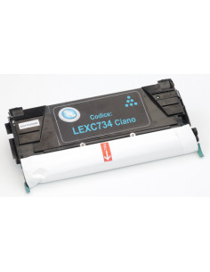  Toner a Colori C734A1CG C736H1CG 24B5804 6.000 copie 
CIANO Confezione da 1 (Compatibile Lexmark Cod. Originale 0C736H1CG)