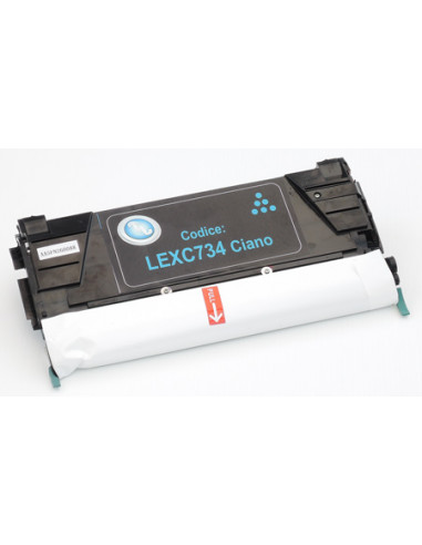  Toner a Colori C734A1CG C736H1CG 24B5804 6.000 copie 
CIANO Confezione da 1 (Compatibile Lexmark Cod. Originale 24B5804)