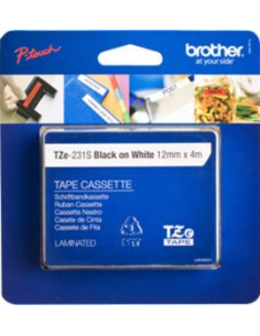 TZE231S2 12MM BLACK ON WHITE TAPE 4