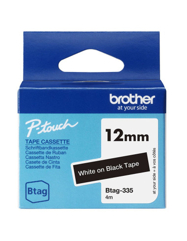 NASTRO 12MM X4M BIANCO SU NERO